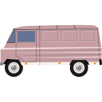 Vector illustration of purple delivery van