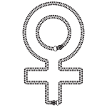 Female symbol zipper