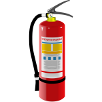 Vector illustration of fire extinguisher with label in Russian