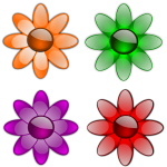 Four geometrical flowers vector graphics