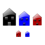 Vector image of glossy home icons