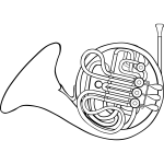 Vector image of French horn