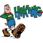 Hiking man vector drawing