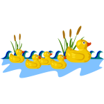 Rubber duck family vector drawing