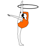 Vector drawing of rhythmic gymnastics with bow