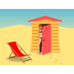 Beach hut girl