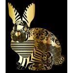 Gold Floral Rabbit