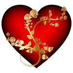 Golden Rose Heart