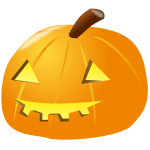 Lit-up Halloween pumpkin vector drawing