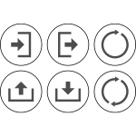 Vector clip art of set of icons for application design