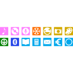 Vector drawing of selection of color smartphone icons