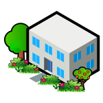 Vector image of flat roof house