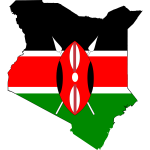 Kenya map and flag