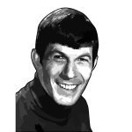 Vector illustration of Leonard Nimoy shaded pencil drawing