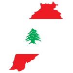 Lebanon Map Flag