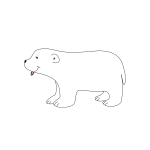 Vector image of little polar bear