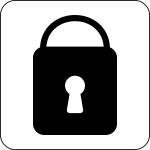 Vector illustration of black and white lock icon