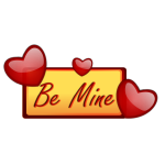 Be mine signpost with hearts vector image