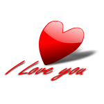 Vector image of glossy tilted heart