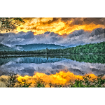 Prismatic view of lake sunrise