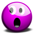 Vector graphics of purple OMG smiley