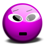 Vector clip art of purple smiley 3