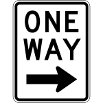 One way traffic sign