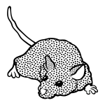 Clip art of spotty mouse in black and white