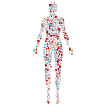 Human body with icons