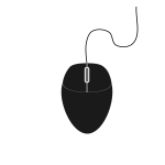 Vector clip art of black computer mouse 1