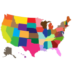 Multi-Colored United States Map