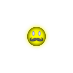 Happy emoticon with mustache vector clip art