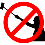 ''No selfie sticks'' symbol