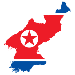 North Korea Map Flag