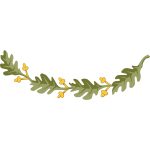 Oak branch vector drawing