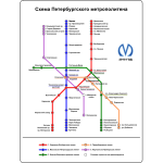 Vector image of map of Saint Petersburg subway