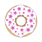 Pink stars donut