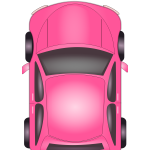 Pink car top view vector illustration