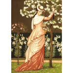 Woman picking flowers