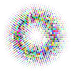 Prismatic halftone circle