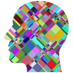 Prismatic Patchwork Man Head