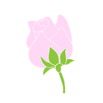 Pink rose line art