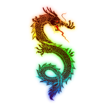 Rainbow dragon vector image