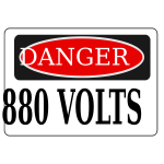 Danger 880 volts sign vector image