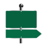 Green road signs