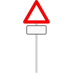 Vector clip art of blank warning triangular street sign