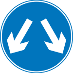 Two passes road sign