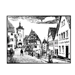 Vector image Ploenlein street in Rothenburg