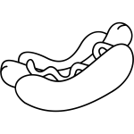 Vector drawing of a hotdog