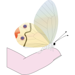 Butterfly on a fingertip vector drawing